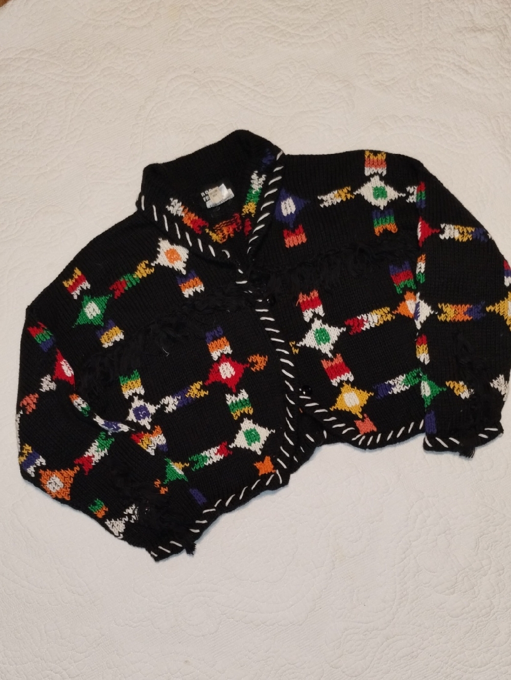 Classic Roberta Freyman Neiman Marcus Native Print Sweater